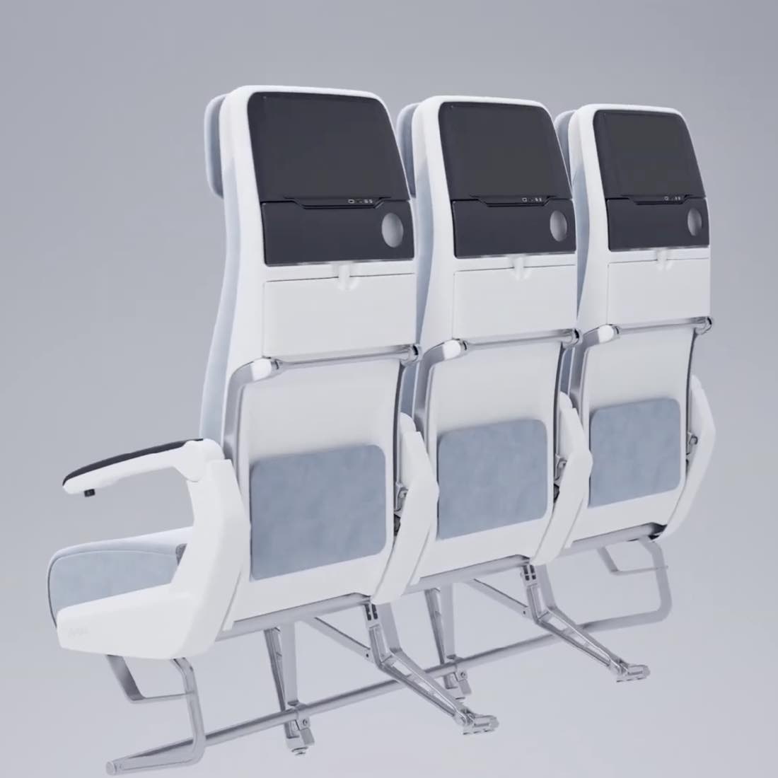 DAS triple seat row, rear view